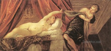 ティントレット Painting - ヨセフとポティファルの妻 イタリア・ルネサンス ティントレット